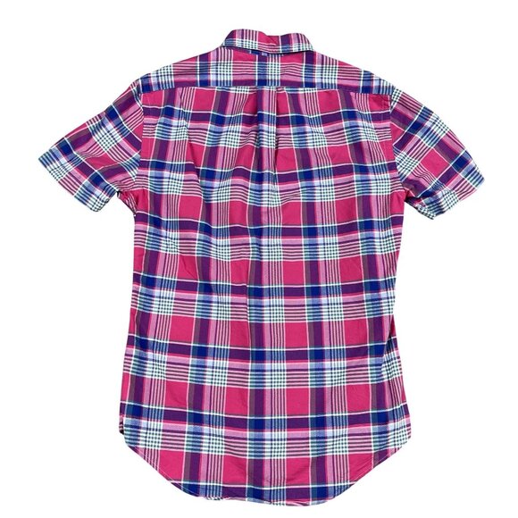 Ralph Lauren Mens Slim Fit Colorful Plaid Flesh Pony Button Down Shirt Sz Small - Picture 2 of 6